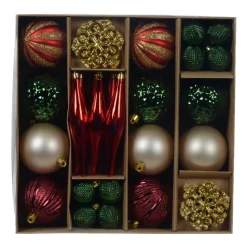 46 Piece Shatterproof Classic Christmas Ornament Set< Discount