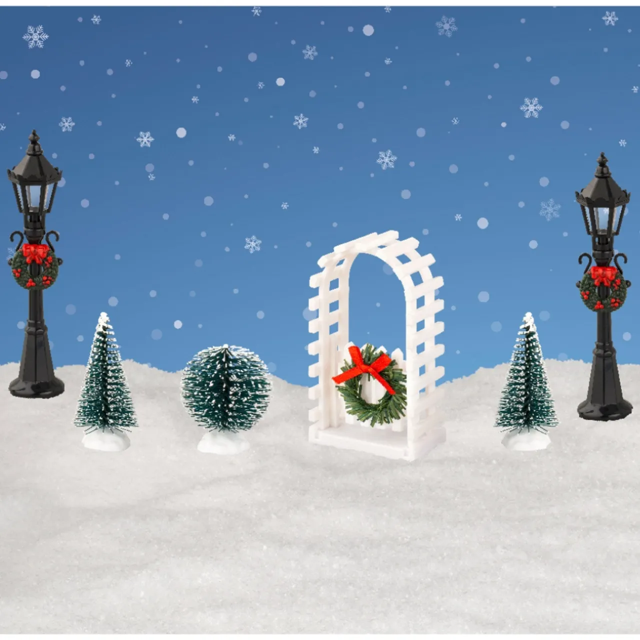 6 Piece Village Accessory Set< Clearance