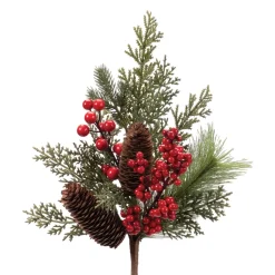 Pine Spray with Berries and Pinecones< Fashion