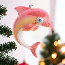 Pink Dolphin Resin Ornament, 2.75" E0983<Kurt Adler Discount