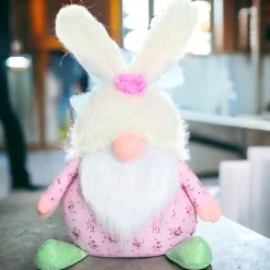 Pink Floral Bunny Gnome | The Christmas Loft< Hot