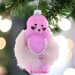 Pink Glam Poodle Ornament, Feather Boa Detail<Cody Foster & Co. Fashion