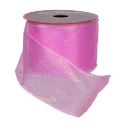 Pink Iridescent Sheer Wired Ribbon<Kurt Adler Best