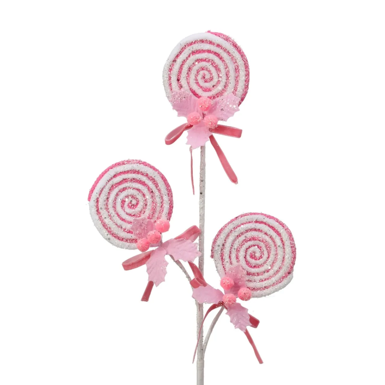 Pink Lollipop With Pompom Holly Spray< Discount