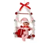 Pink Pixie Elf on Candy Swing Ornament< Sale