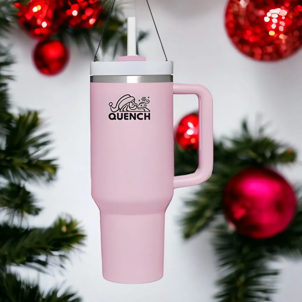 Pink Stanley Quencher Tumbler Ornament<Kurt Adler Clearance