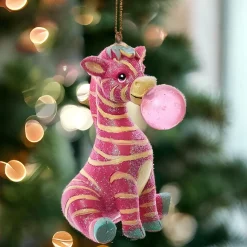 Pink Zebra Bubblegum Ornament<Kurt Adler Online