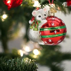 Playful Mouse Festive Ornament<Old World Glass Discount