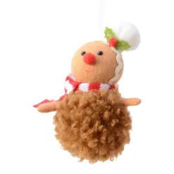 Plush Gingerbread With White Hat Ornament - The Christmas Loft< Online
