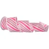 Pom Pom Edge Candy Stripe Wired Ribbon< Online