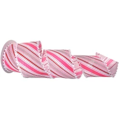 Pom Pom Edge Candy Stripe Wired Ribbon< Online