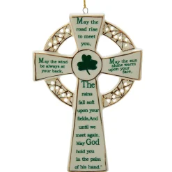 Porcelain Irish Cross Ornament - The Christmas Loft<Kurt Adler Clearance