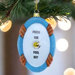 Press for Pool Boy Service Bell Ornament<Cody Foster & Co. Clearance
