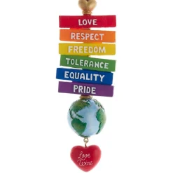 Pride Sign Ornament With Love Respect Freedom Tolerance Equality Pride<Kurt Adler Clearance