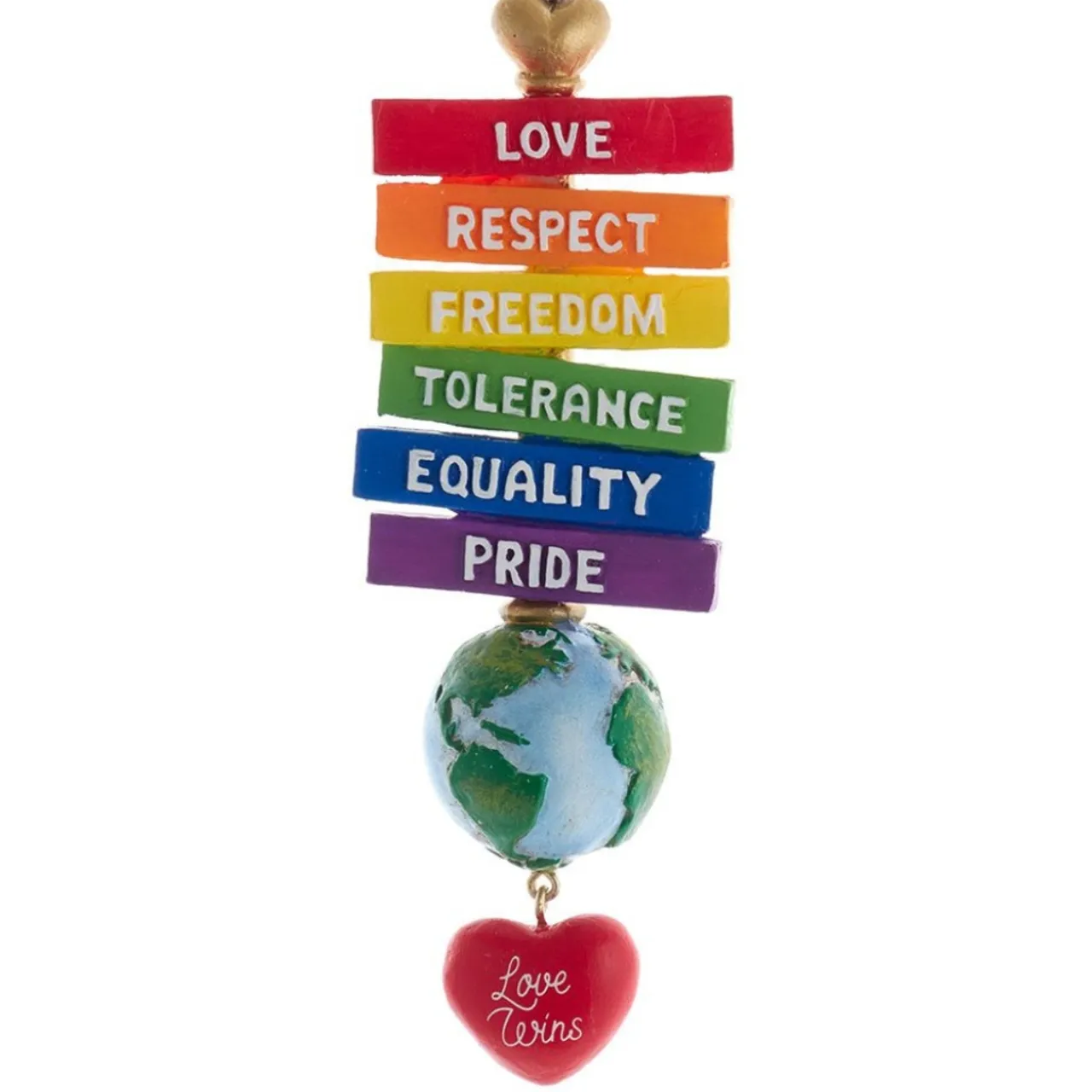 Pride Sign Ornament With Love Respect Freedom Tolerance Equality Pride<Kurt Adler Clearance