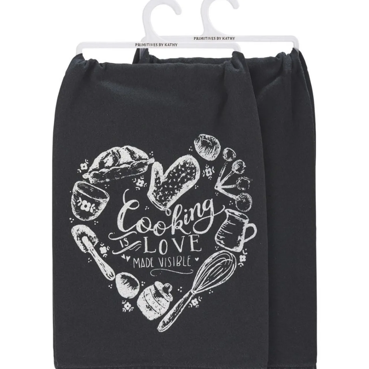 Primitives by Kathy Kitchen Towel Cooking is Love Made Visible< Clearance