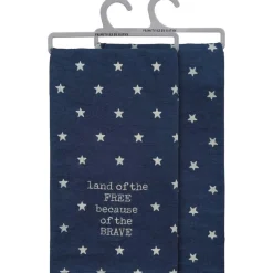 Primitives by Kathy Land of The Free Because of The Brave Home Décor Dish Towel< Clearance