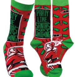 Primitives by Kathy Unisex Socks - Party Like Santa's Not Watching< Online