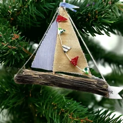 Handcrafted Sailboat Ornament<Priscilla Racki Fashion