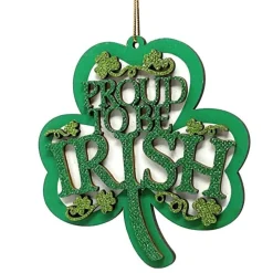 Proud to Be Irish Shamrock Ornament< New