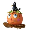 Pumpkin with Bird Spooky Kook Halloween Ornament Whimsical Decor< Fashion