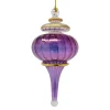 Purple Classy Swirl Sphere Finial Glass Ornament<Egyptian Museum Best