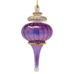 Purple Classy Swirl Sphere Finial Glass Ornament<Egyptian Museum Best