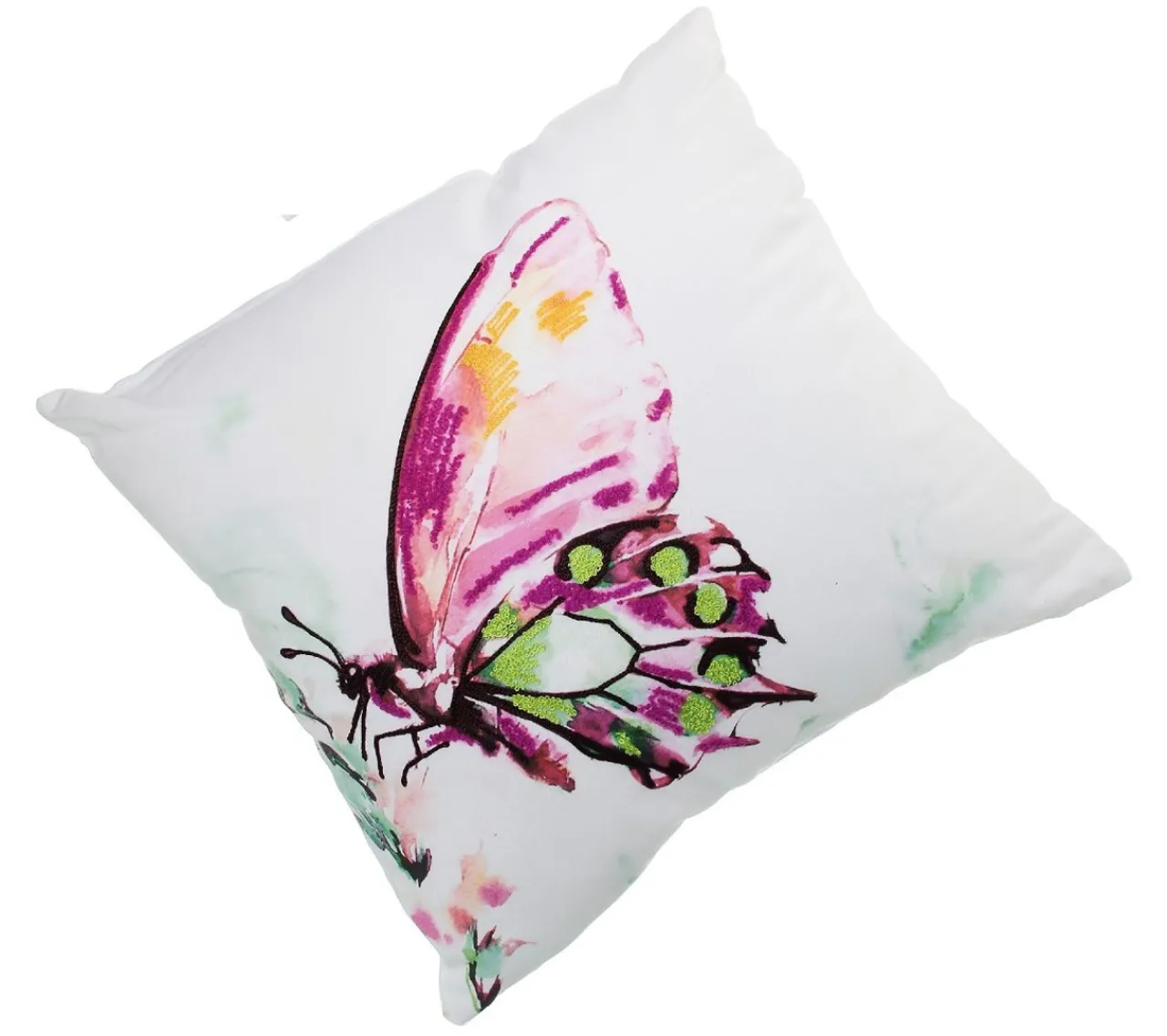 Purple Embroidered Butterfly Pillow< Discount