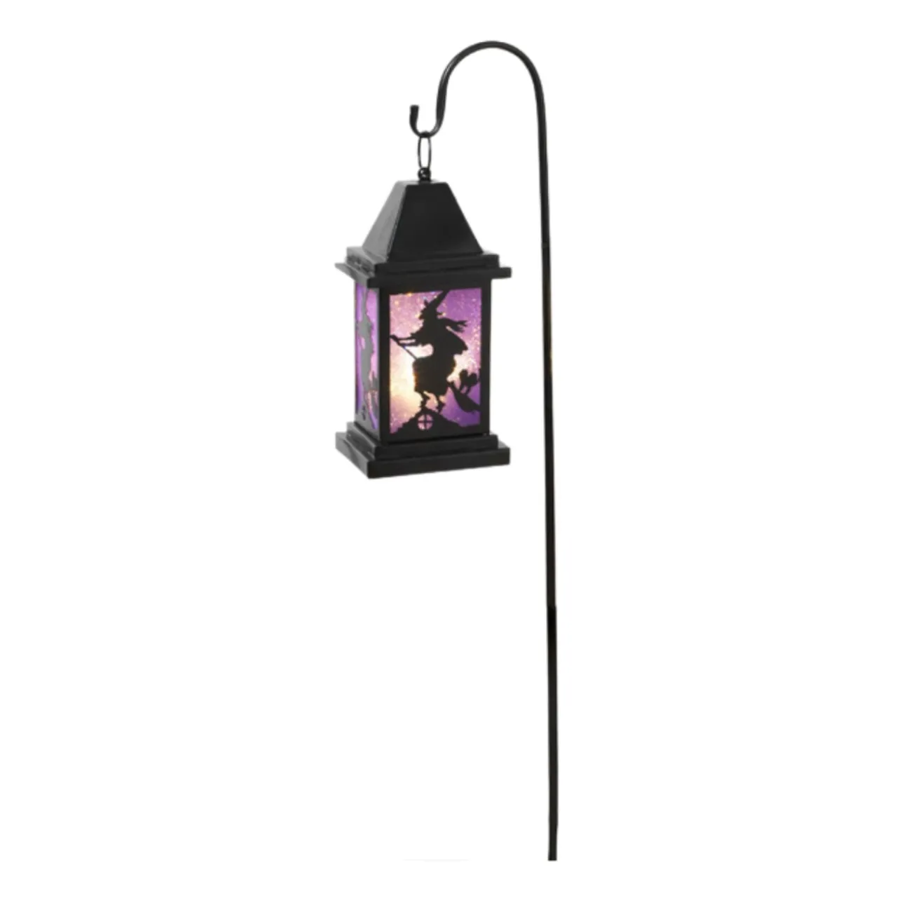 Purple Solar Powered Lantern With Witch Yard Theme< Outlet