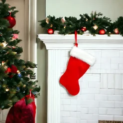 20" Classic Red And Faux Fur Stocking<Kurt Adler Fashion
