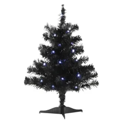 18"  Pre-Lit Black Christmas Tree<Old World Glass Outlet