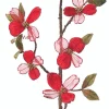 33" Red Velvet Sheer Dogwood Spray - The Christmas Loft< Discount