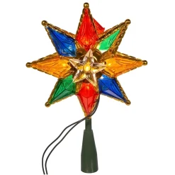 8" UL 10-Light Multicolored Star Treetop<Kurt Adler Hot