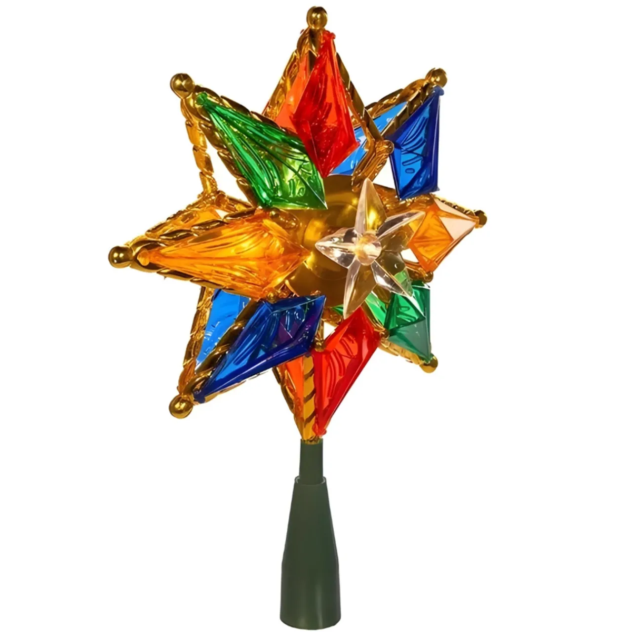 8" UL 10-Light Multicolored Star Treetop<Kurt Adler Hot