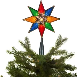 8" UL 10-Light Multicolored Star Treetop<Kurt Adler Hot