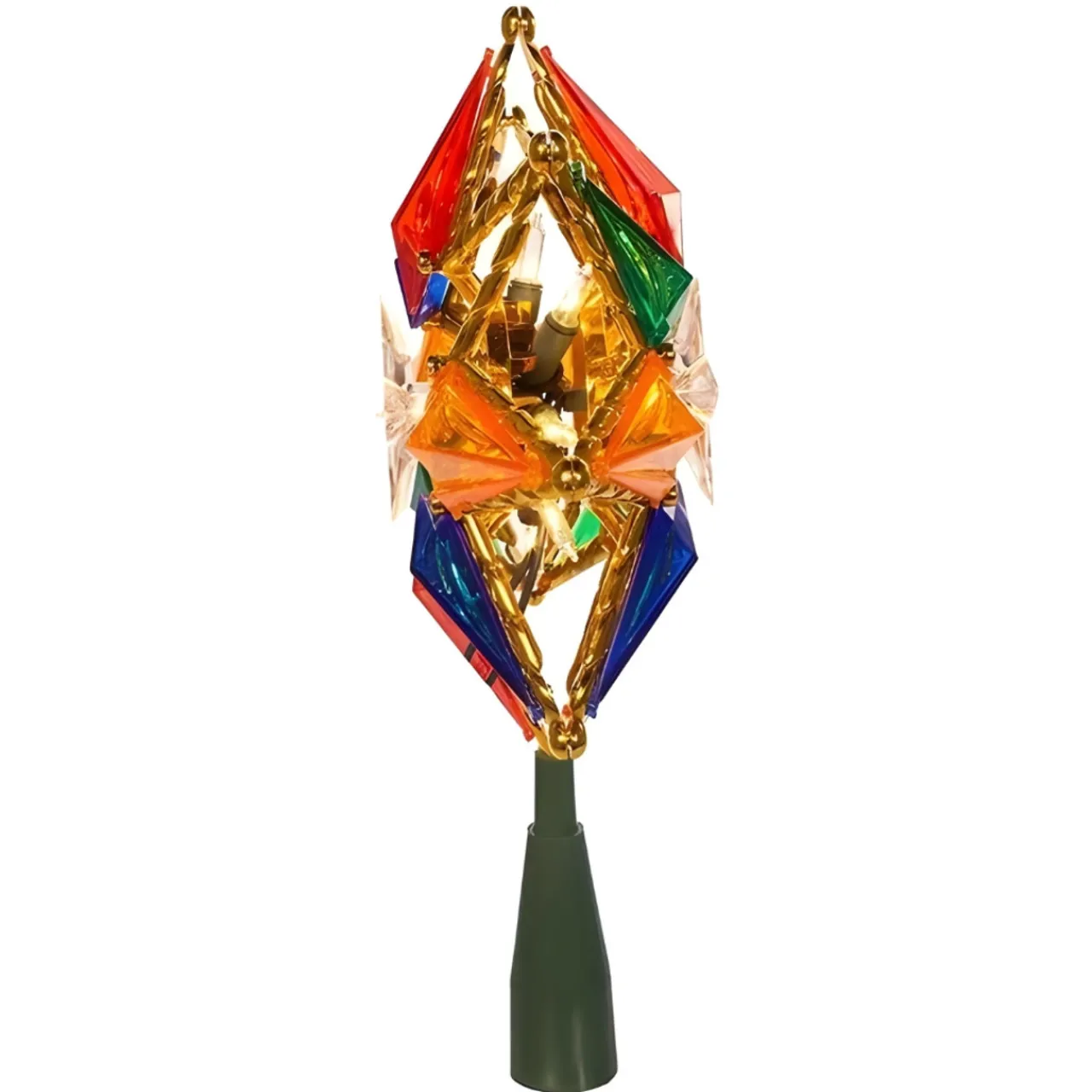 8" UL 10-Light Multicolored Star Treetop<Kurt Adler Hot