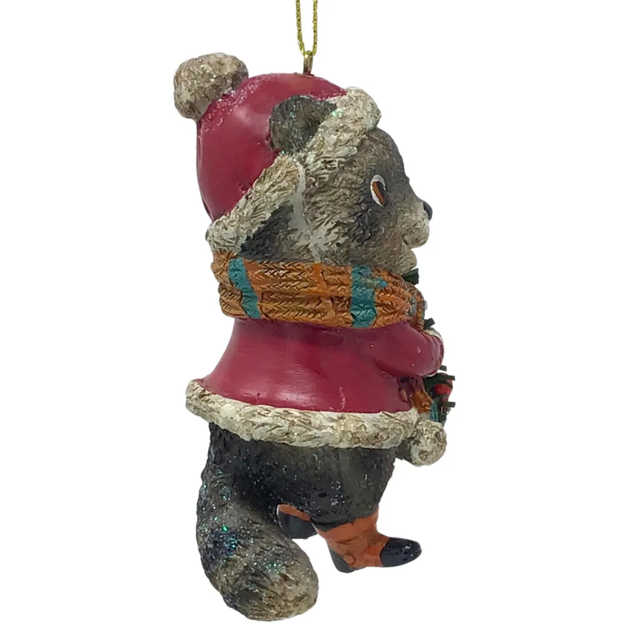 Raccoon With Wreath Ornament - The Christmas Loft< Online