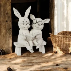 Reading Bunny & Pig on Bench< Online