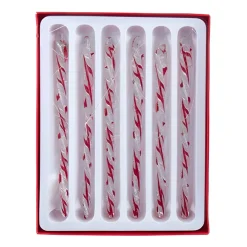 Red & White Glass Icicle Ornaments, Set of 6<Kurt Adler Sale