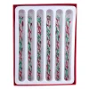 Red And Green Striped Glass Icicle Ornaments, Set of 6<Kurt Adler New