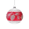Red and White Pinecone Ball Ornament< Fashion