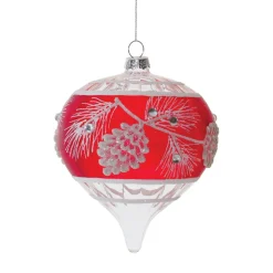 Red and White Pinecone Onion Ornament< Best