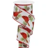 Red Cardinal On Branch's White Ribbon 10 Yards 2.5 Inch Wide< Hot