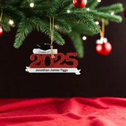 Red Class of 2025 Graduation Personalized Ornament< Fashion