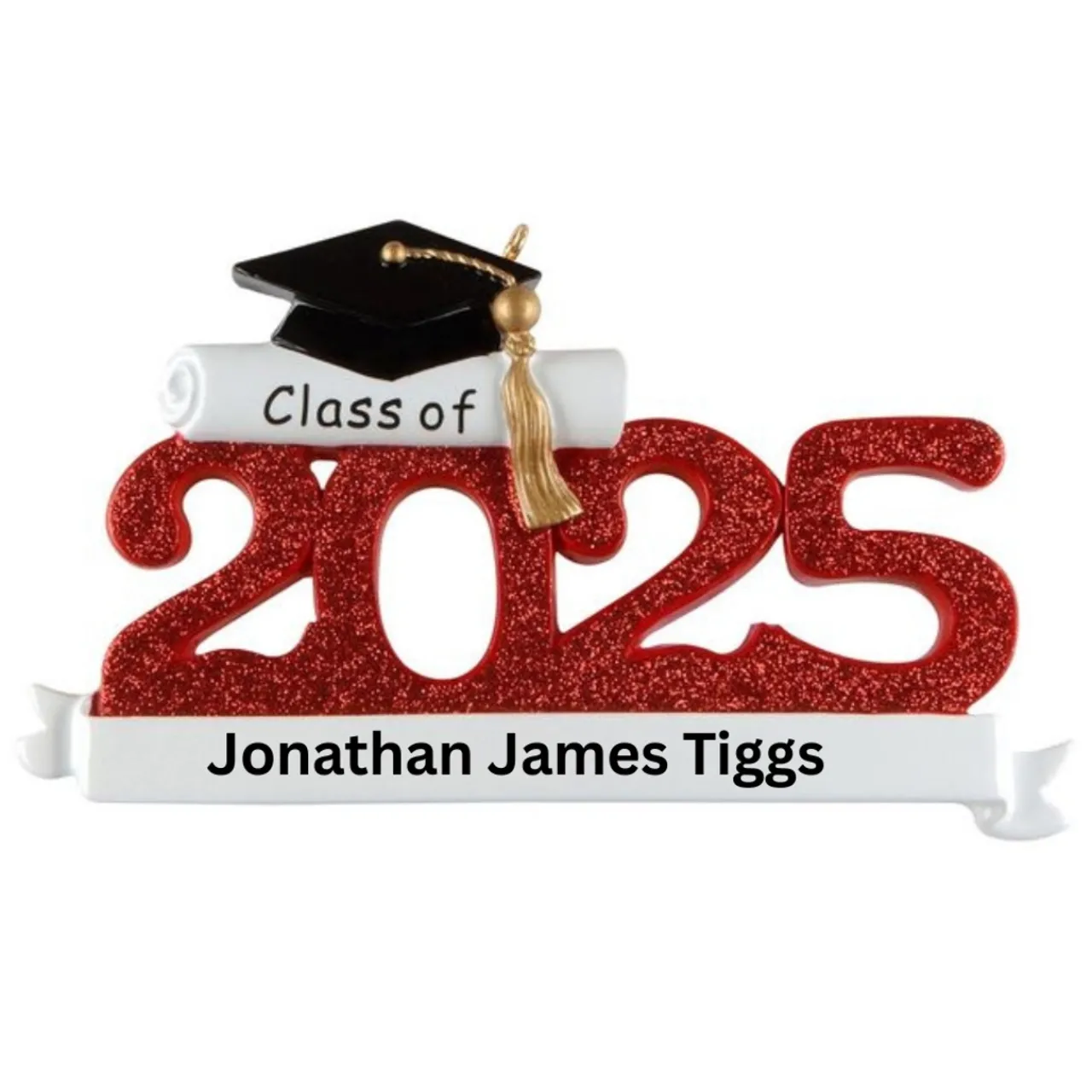 Red Class of 2025 Graduation Personalized Ornament< Fashion