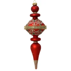 Red Elegant Glass Finial Set of 2 Ornaments< Outlet