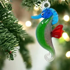 Red Fin Seahorse Ornament< Best