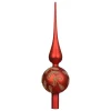 Red Glass Finial Tree Topper< New