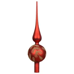 Red Glass Finial Tree Topper< New