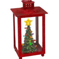 Red Holiday Lit Lantern - The Christmas Loft< Fashion